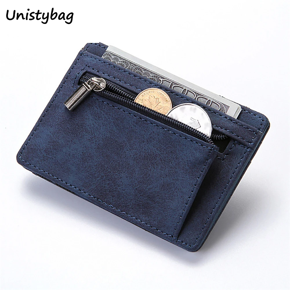 

Unistybag Magic Wallets for Men Fashion Coin Purse Business Mini Card Holder PU Leather Slim Money Purse New