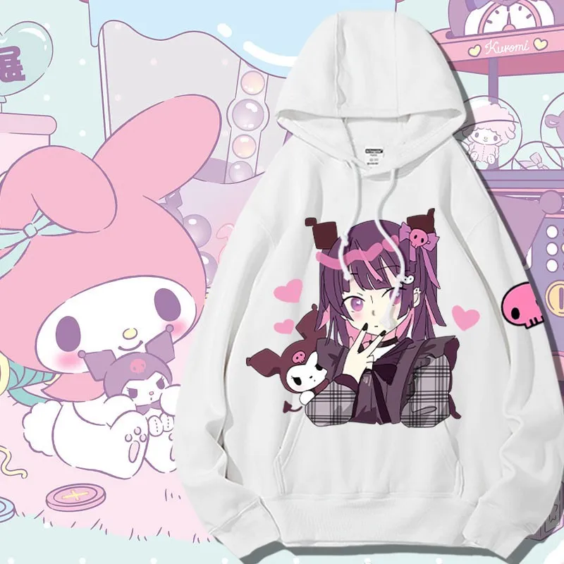 Японская Толстовка Sanrio с капюшоном Женское пальто дизайнерская осенняя одежда