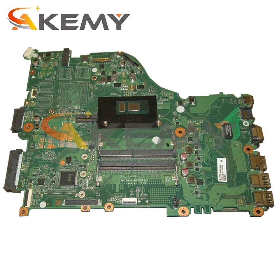 Материнская плата AKEMY для ноутбука Acer Aspire E5-575 с процессором I3-7100U NBGD311009 DAZAAMB16E0 REV:E