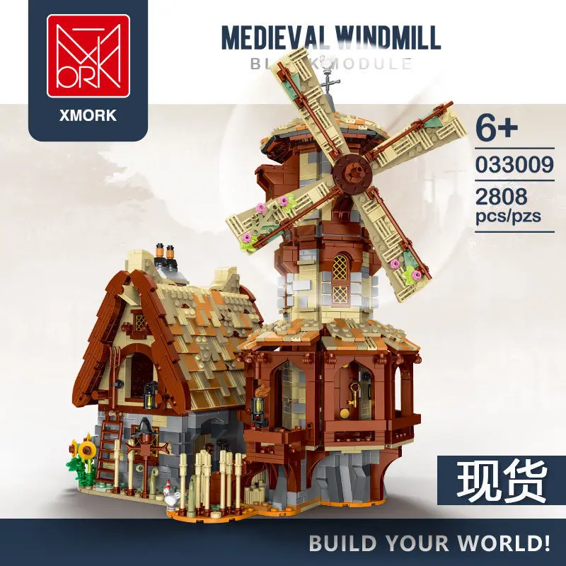 

MOC-78729 Medieval Windmill Building Blocks Model Compatible with Lego Streetview Modular City Architecture Toys Childrens Gifts