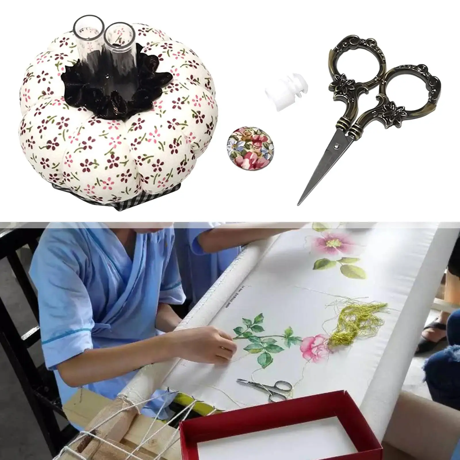 

Органайзер для швейных игл в виде тыквы