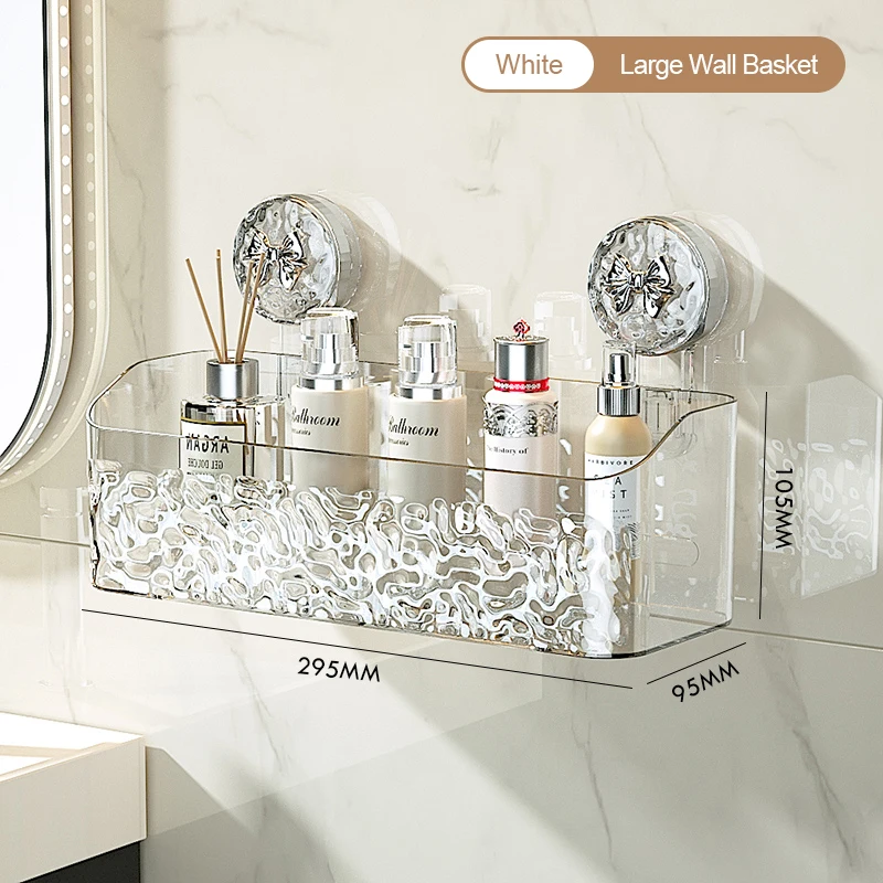 

Полка для ванной комнаты, настенная неперфорированная корзина для хранения на присоске с рисунком ледника для домашнего хранения продуктов