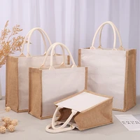f3ka blank burlap jute tote bags with handles wedding bridesmaid gift bags reusable