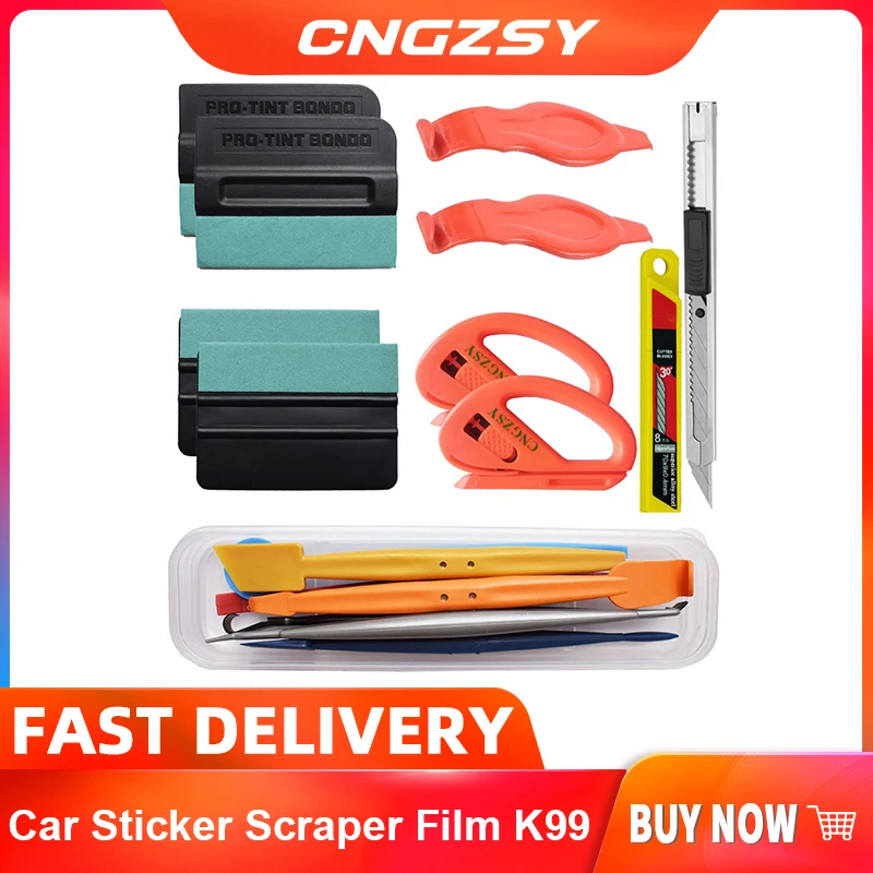 

17 in 1 Window Tint Wrapping Squeegee Auto Magnet Holder Cutter Knife Blades Car Sticker Scraper Film Installing Vinyl Tools K99