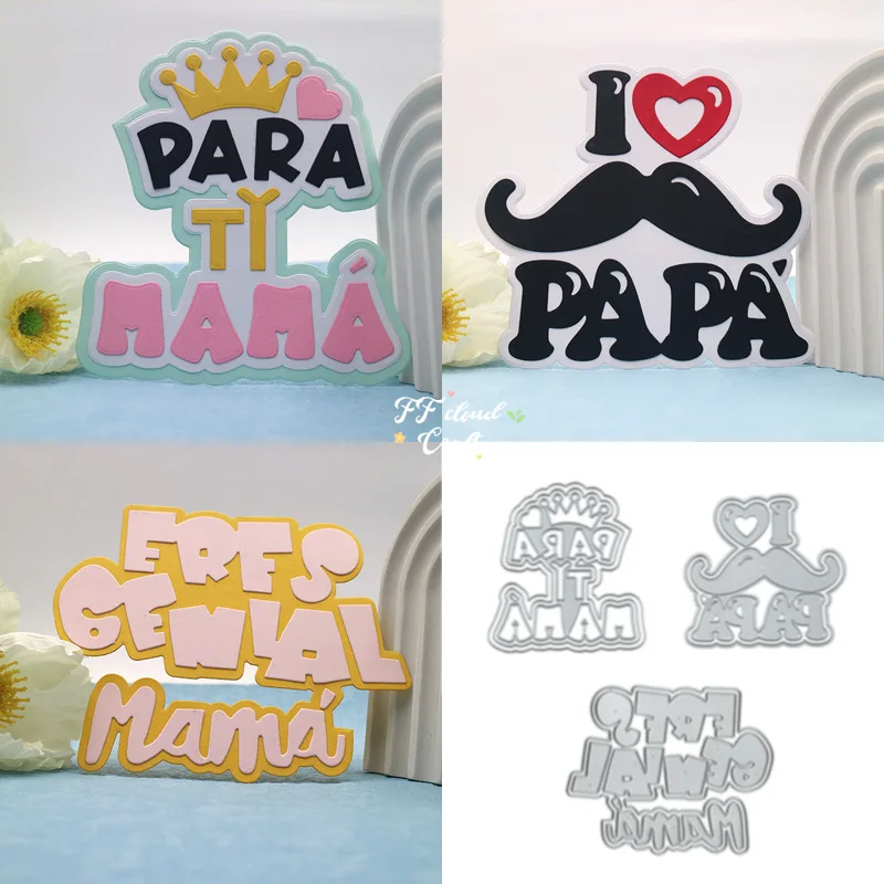 

Father's Day Alphabet Metal Die Cutters for Scrapbooking Accessories Mother's Day Card Making Cutting Dies Cut Templates Craft
