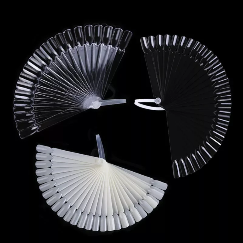 

12/24/32pcs False Nail Art Polish Gel Tip Practice Card Display Fan Swatch Multiple Pieces Practice Display Tools