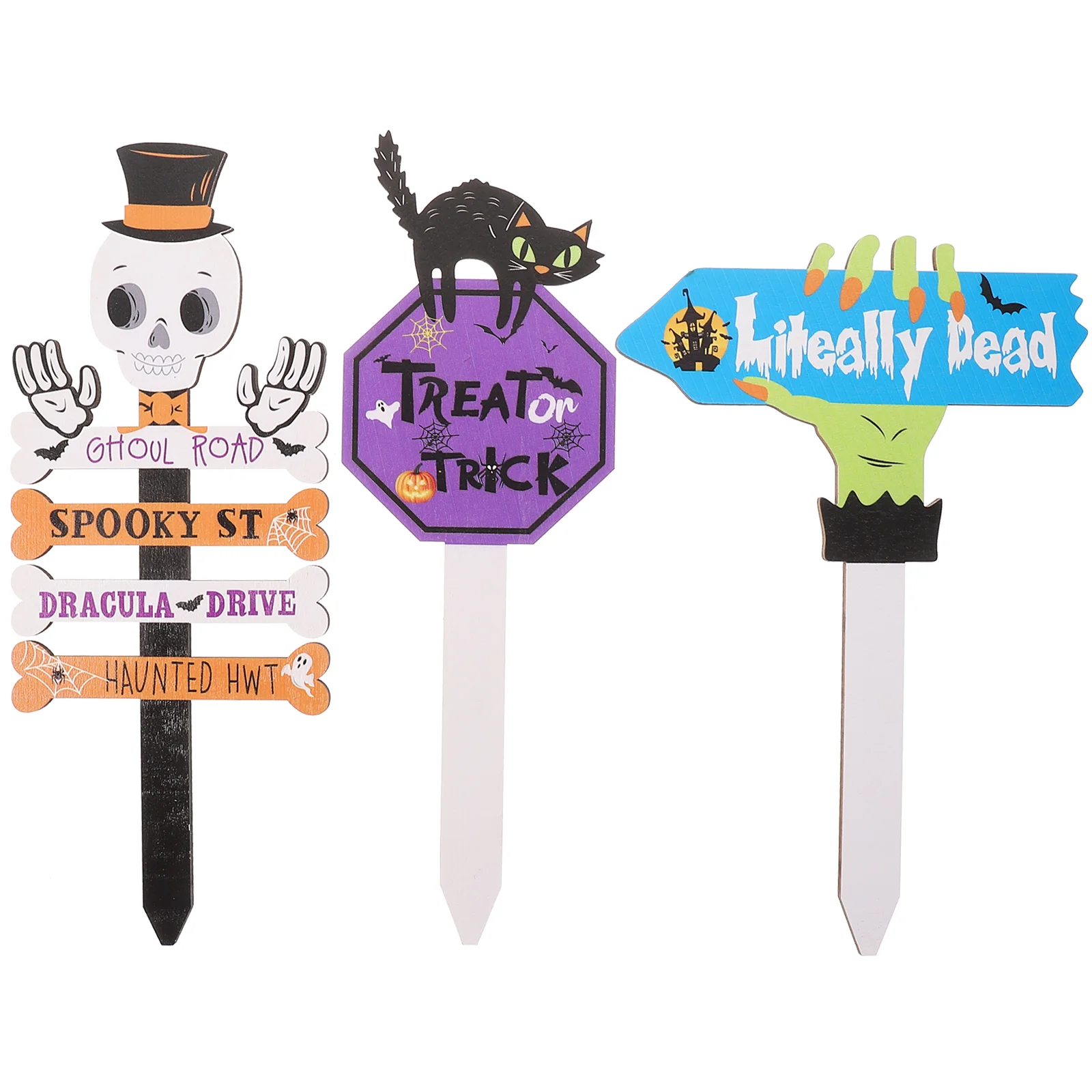 

Halloween Yard Decorations Vintage Stakes Garden Sign Ornament Advertising Boards