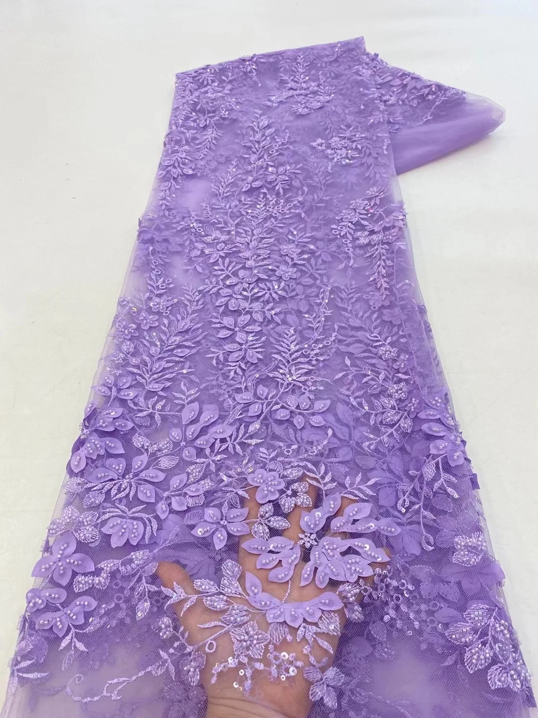 

Африканская кружевная ткань с 3D цветами 2023, французская кружевная ткань, свадебное высококачественное Сетчатое Тюлевое кружево с блестками для женского платья NXZ5522