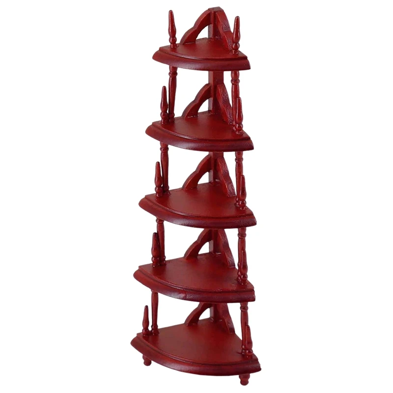 

Деревянная угловая полка для кукольного домика, 5 ярусов, 1:12