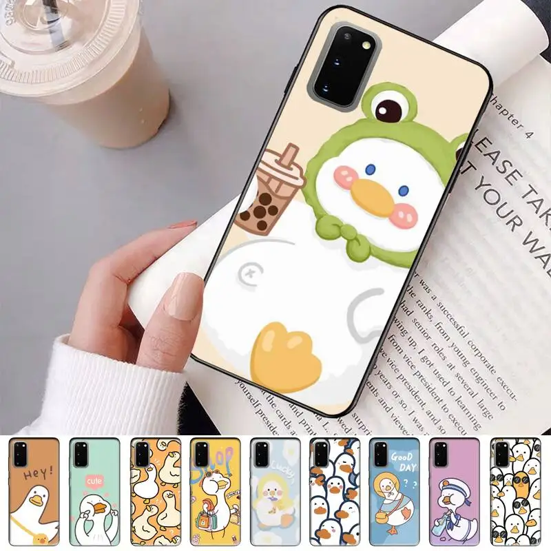 

Cute Cartoon Duck Phone Case for Redmi 8 9 9A for Samsung J5 J6 Note9 for Huawei NOVA3E Mate20lite cover