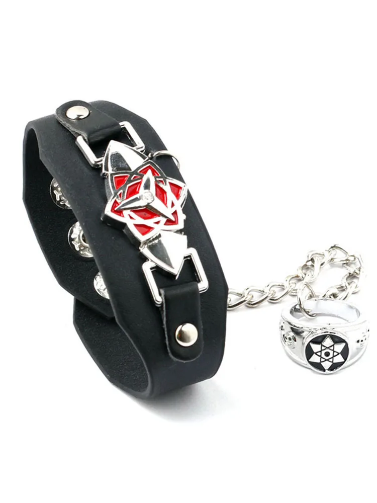 Аниме Наруто Шаринган Хатаке Какаси Кольцо Аксессуары Браслет Ожерелье Косплей Ювелирные изделия Детская игрушка Рождественский подарок