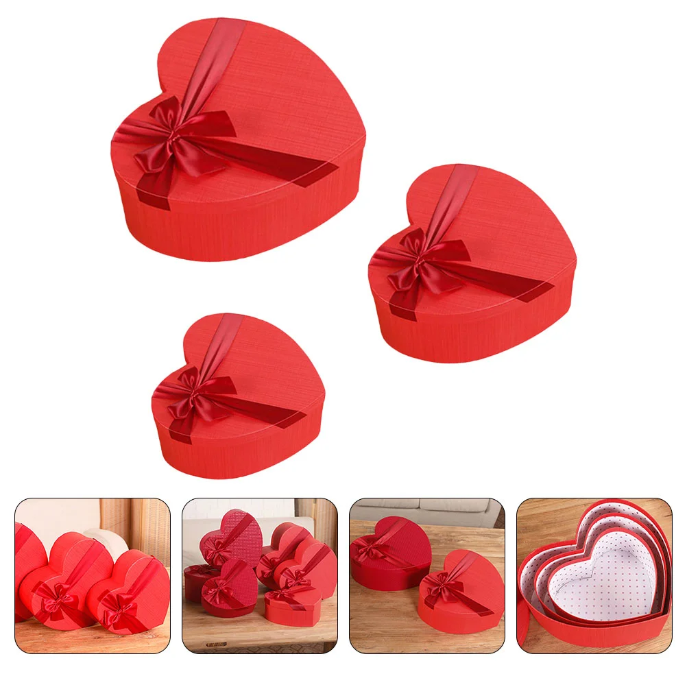 

Box Gift Boxes Storage Present Heart Wedding Wrapping Day Packing Girl Case Flower Container Valentine Decorative Shape Holder S