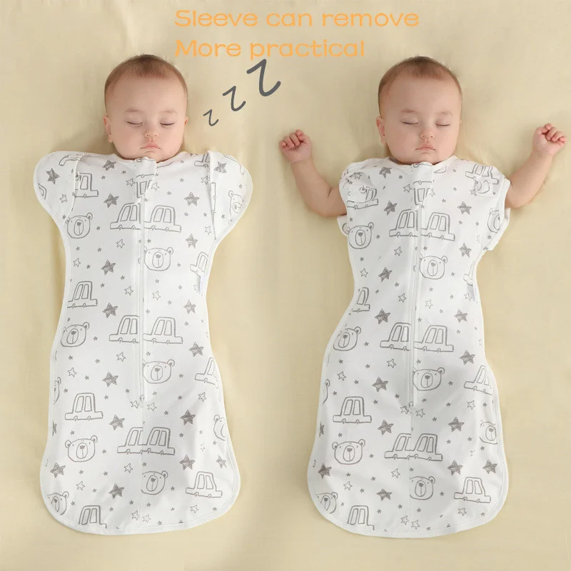 

Детское противоударное Пеленальное полотенце из чистого хлопка, пеленка для новорожденных, спальный мешок с выдвижными рукавами