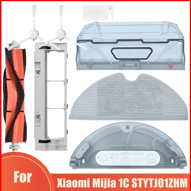 

For Xiaomi Mijia 1C STYTJ01ZHM Mi Robot Vacuum Mop Cleaner Original Side/Main Brush Cover Water Tank Dust Box Mop Cloth Parts