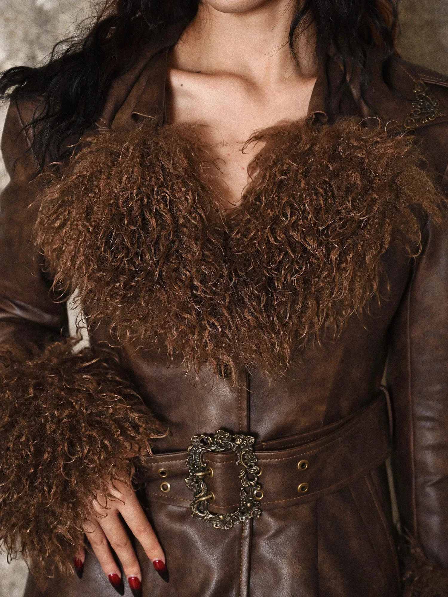 Оригинальная пляжная шерстяная меховая куртка Blood Supply утепленный пояс из смеси