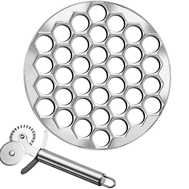 

Maker Russian Dumpling Mold Pelmeni Metal Mold With Pastry Ravioli Wheel Pasta Double Cutter For Kitchen Cooking Tools