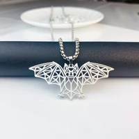 bat men necklace stainless steel necklace womens animal abstract geometric pendant box chain punk fashion jewelry