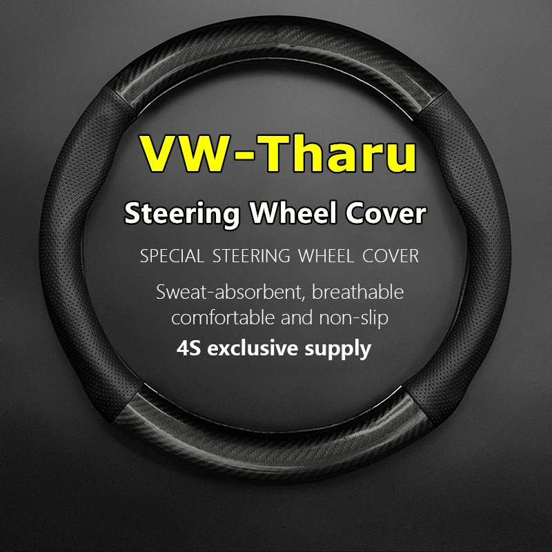 

Non-slip Leather For VW Volkswagen Tharu Steering Wheel Cover Genuine Leather Carbon 280TSI 300TSI 330TSI 2019 2020 2022 2023