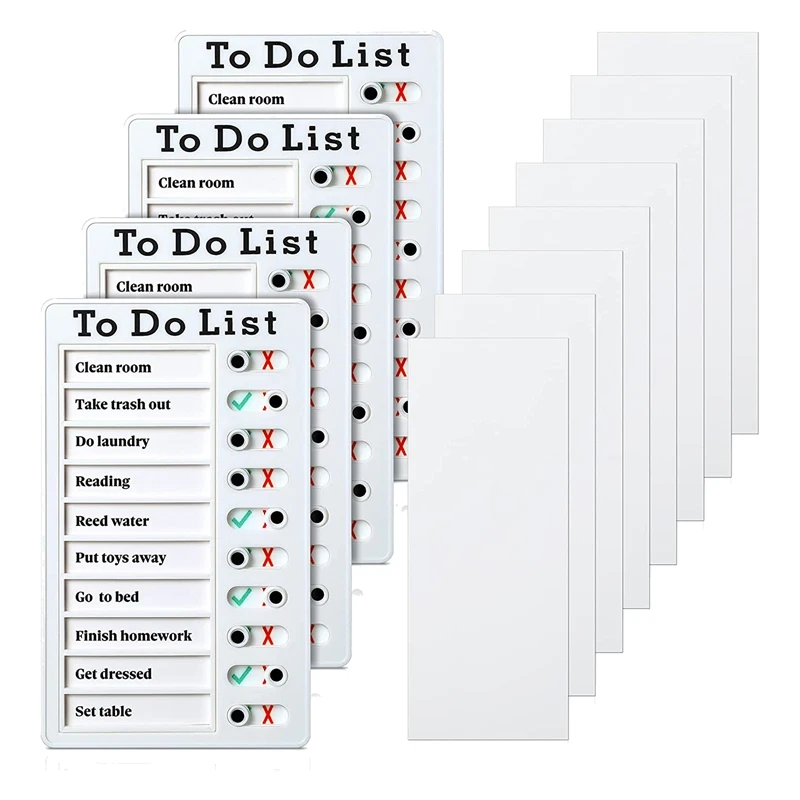 4 قطعة للقيام قائمة طاولة للمذاكرة رسالة قابلة للإزالة مجلس البلاستيك RV المرجعية الشخصية الجدول الزمني مع 8 بطاقات