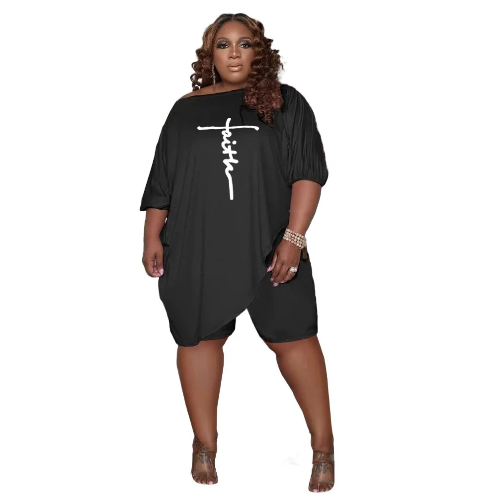 

Cutubly Vintage Letter Print Two-pieces Set Tight New Casual Outfits Crop Tops Bottom Pants Shorts Sets Legging Suits Bodycon