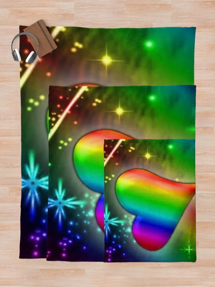 Плед с радужными сердечками в клетку на диван одеяла для ребенка роскошные пледы