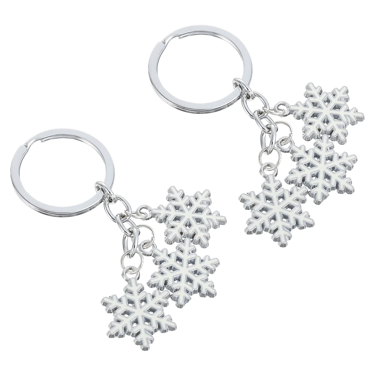 

2pcs Keychains Key Rings Christmas Keychains Snowflake Pattern Keychains