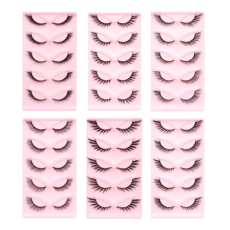

5 Pairs False Eyelashes 3D False Eyelashes Volume Eyelashes Reusable Long False Lashes Makeup Lashes Extension R3MF