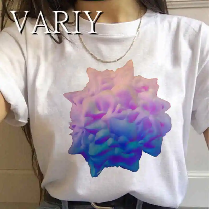 Эстетическая футболка для женщин футболки Vaporwave белая японская манга уличная