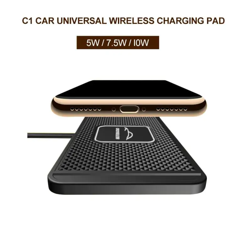 

10w Charger Mat Phone Car Chargers Car Charger Dock Pad Holder Stand Anti-slip Q1 Wireless Charging Dock Pad Silicone Dashboard
