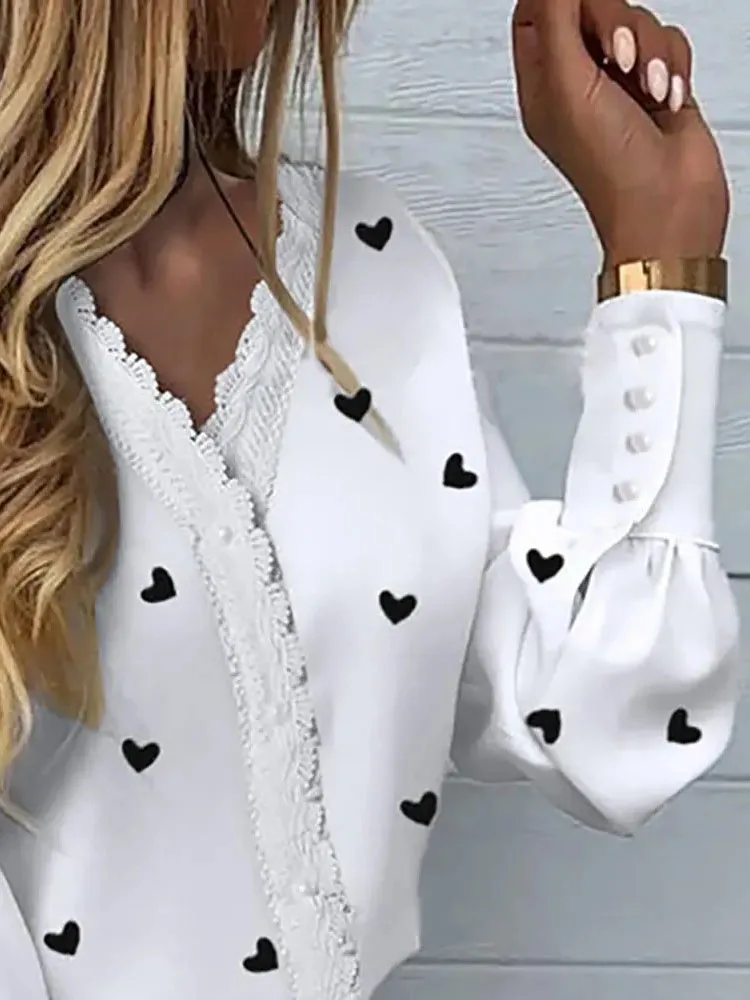 Белая Элегантная блузка для женщин 2022 Повседневный Топ с длинным рукавом рубашки