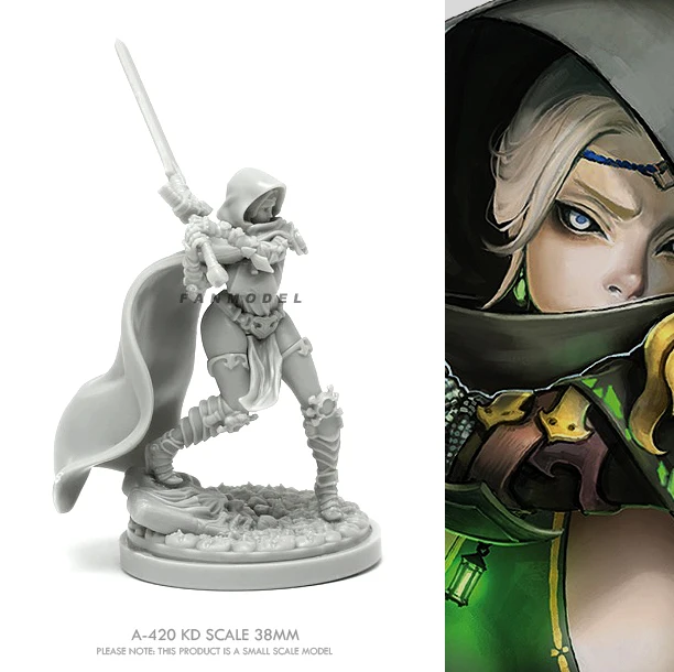 

Resin Figure Unpainted Model Kit 38mm Beauty Soldier Series Resin Soldier 420