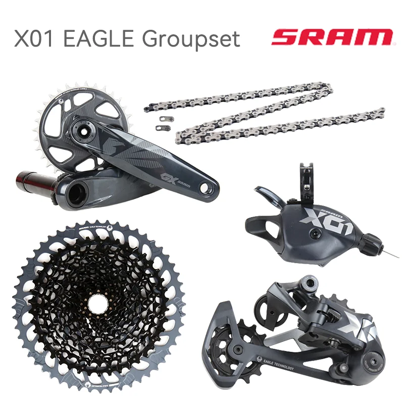 

SRAM X01 XO1 EAGLE 1x12 12 Speed Groupset Dub Kit 32T 34T Trigger Shifter Rear Derailleur 10-52T Cassette Chain Crankset