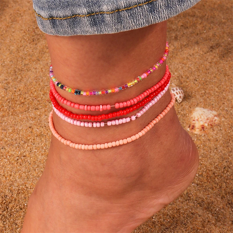 

Boho Colorful Handmade Beads Anklets for Women Summer Beach Ankle Bracelet Foot Leg Chain Female Girls Holiday Jewelry Gifts