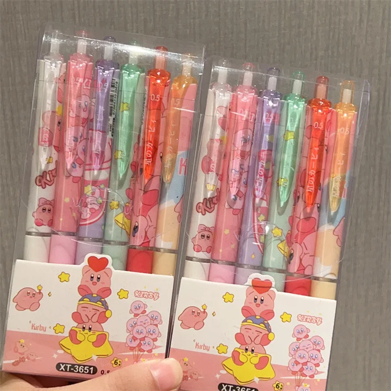 6 шт. гелевые ручки Kirby для девочек и мальчиков наборы шариковых ручек письма