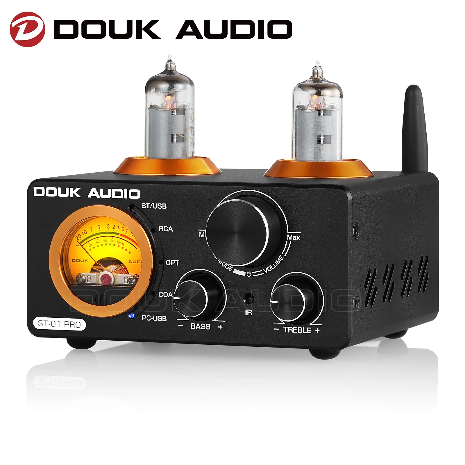 Douk Audio HiFi Bluetooth 5.0 Vacuum Tube Amplifier USB DAC Stereo Receiver COAX/OPT Home Audio Digital Amp w/VU Meter 100W+100W