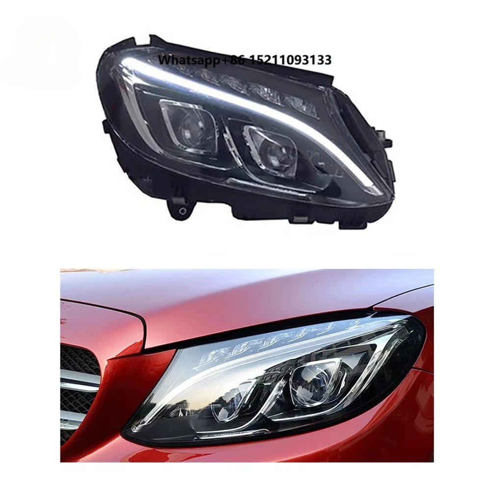 Фото Светодиодные фары для Mercedes-Benz C-CLASS C180 C200 C260 C300 W205, высококачественные, с двойной линзой, LED, 12В, автомобильные аксессуары №1
