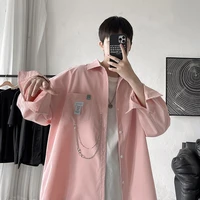 eoenkky spring brand mens mens plus size shirts streetwear long sleeves harajuku chains fashion mens shirts korean clothing