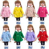 18 inch girl doll clothes pink yellow green etc color autumnwinter fashion coat baby doll jacket wool coat children toys gift