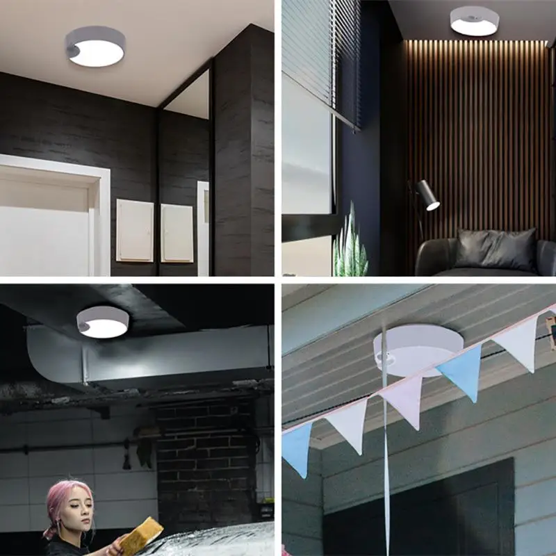 

Led Ceiling Lamp Portable Battery Powered Corridor Stairs Garage Bathroom Round Pir Home Accessories Led Night Lamp Household