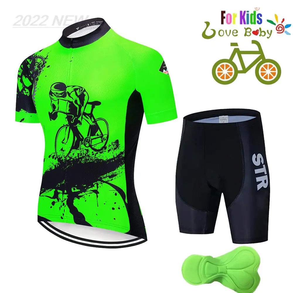 High Quality Kids Cycling Clothing Summer Kids Jersey Set Biking Short Sleeve Clothes Suit MTB Children's Cycling Wear 2021