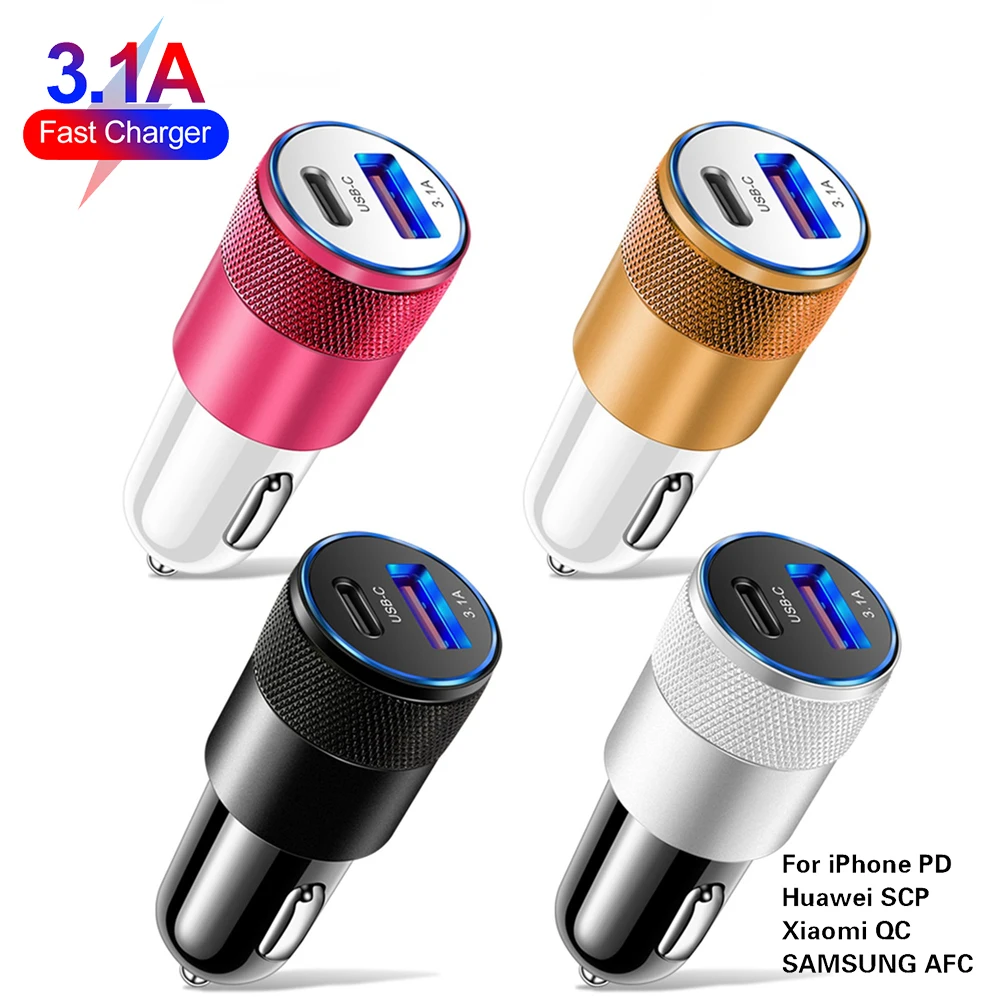 Автомобильное зарядное устройство USB C 68 Вт Тип автомобильное для телефона PD
