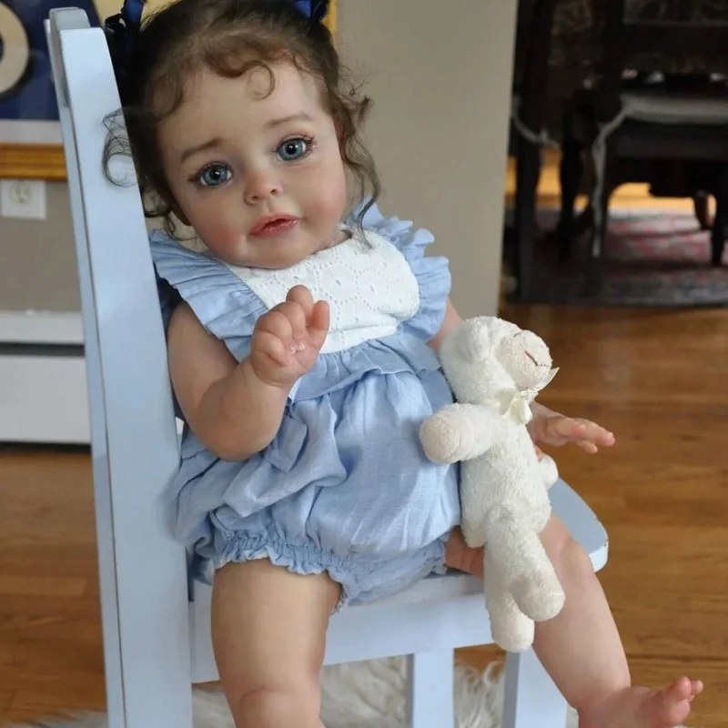 

60CM Full Vinyl Body Girl Waterproof Reborn Doll Maddie Hand-Detailed Painted with Visible Veins Lifelike 3D Skin Tone Toy Gift