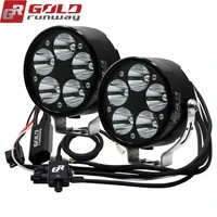 goldrunway gr50x 50w motorcycle headlight fog lights u3 led 3strobe beam driving motorbike spot head lamps wwiring harness