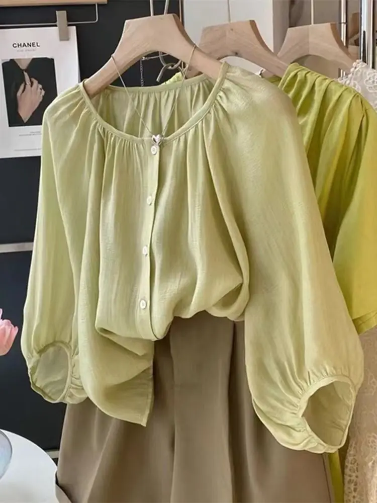 Блузка женская свободного кроя во французском стиле повседневная элегантная