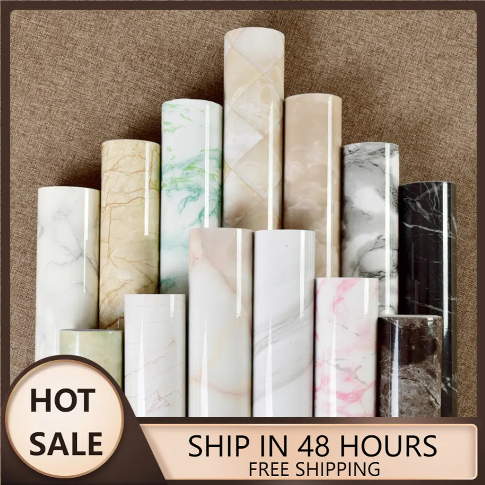 

Self Adhesive Marble Wallpaper Peel And Stick Waterproof Bathroom Kitchen Cabinets Desktop Stickers Home Decor Film 40cm*100cm