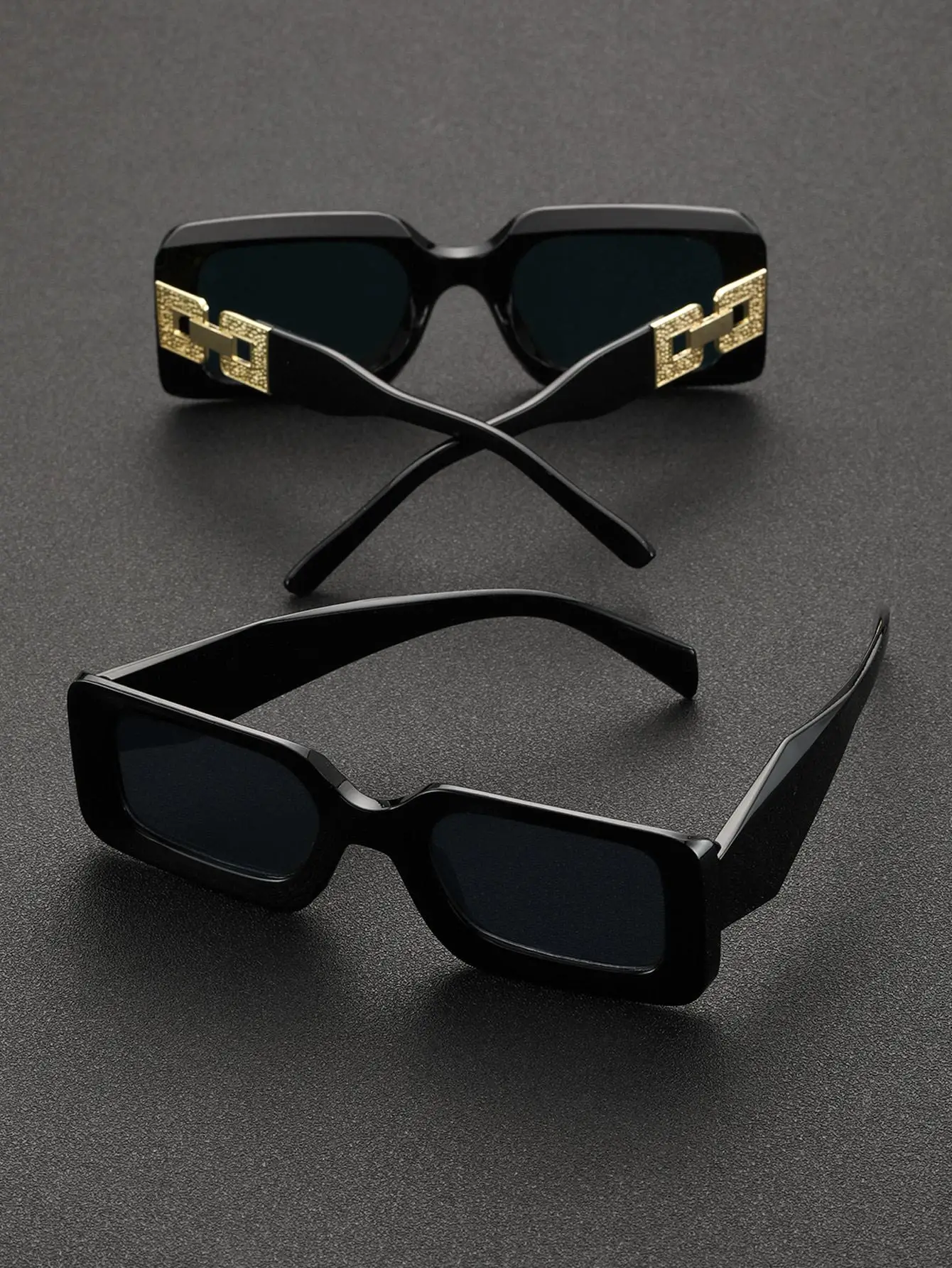 2 шт. солнцезащитные очки унисекс в квадратной оправе