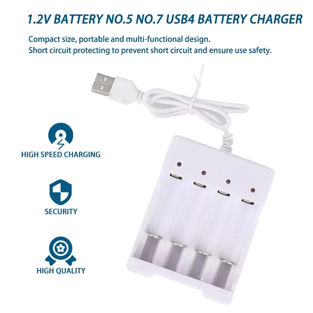 

2023New Universal USB Output 3 / 4 Slot Battery Charger Adapter For AA / AAA Battery Rechargeable Quick Charge Battery Charging