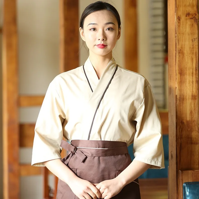 Корейская японская ресторанная униформа хлопково-полиэстеровая для кормления