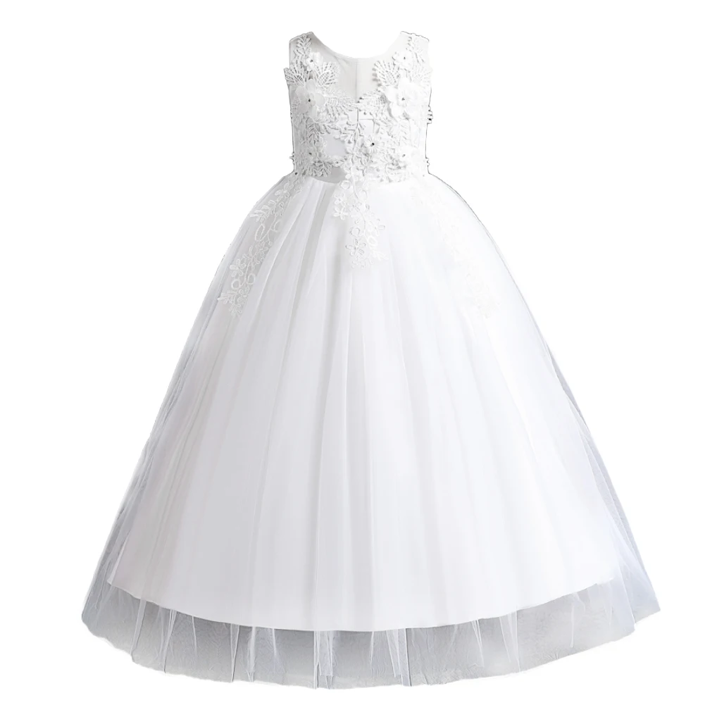 

Детское кружевное платье для девочек, длинное детское платье принцессы, свадебное платье, платья для девочек с цветами для свадеб