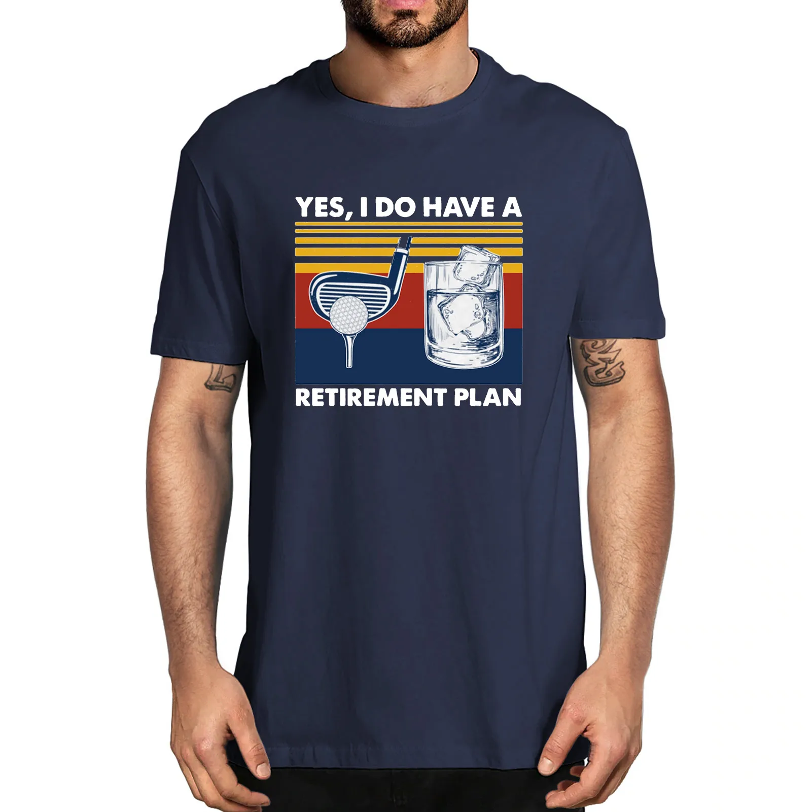 

Unisex Cotton Yes I Do Have A Retirement Plan Play Golf And Drinking Summer Men's Novelty T-Shirt Harajuku Streetwear Tops Tee